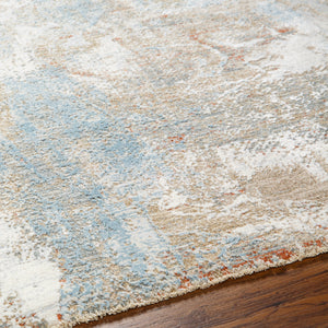 Brunswick BWK-2335 9' x 12'2" Machine Woven Rug BWK2335-9122  Taupe, Gray, Cream, Blue, Light Slate, Seafoam Surya