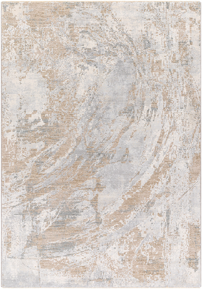 Brunswick BWK-2336 9' x 12'2" Machine Woven Rug BWK2336-9122  Cream, Taupe, Tan, Light Slate, Blue, Gray Surya