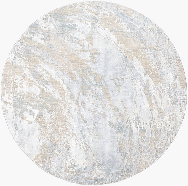 Livabliss Brunswick Machine Woven Area Rug Neutral Polypropylene Blend for Large Living Rooms Cream, Taupe 6'7" x 6'7" BWK2336-67RD