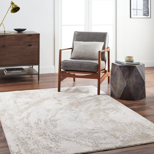 Brunswick BWK-2336 9' x 12'2" Machine Woven Rug BWK2336-9122  Cream, Taupe, Tan, Light Slate, Blue, Gray Surya