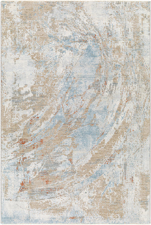 Brunswick BWK-2337 9' x 12'2" Machine Woven Rug BWK2337-9122  Cream, Tan, Taupe, Light Slate, Blue, Seafoam Surya