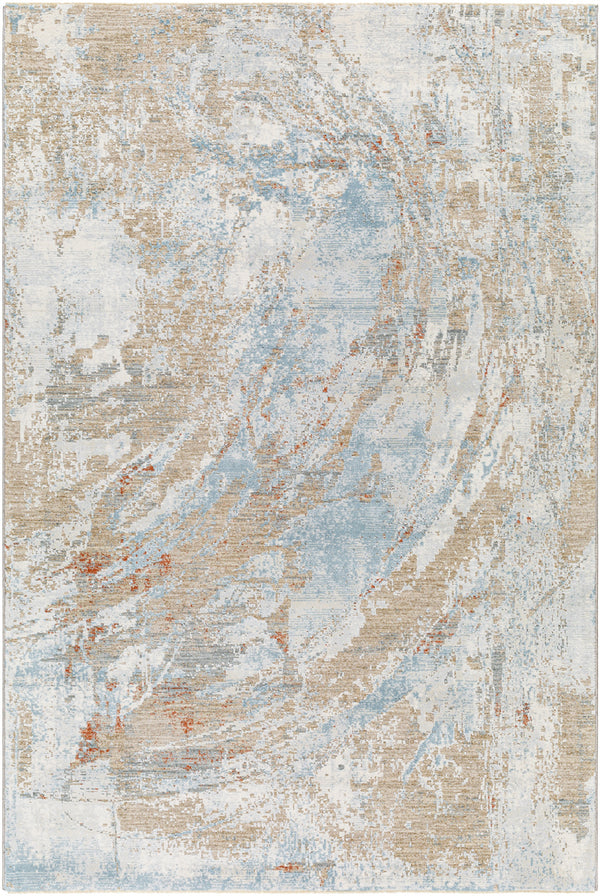 Brunswick BWK-2337 9' x 12'2" Machine Woven Rug BWK2337-9122  Cream, Tan, Taupe, Light Slate, Blue, Seafoam Surya