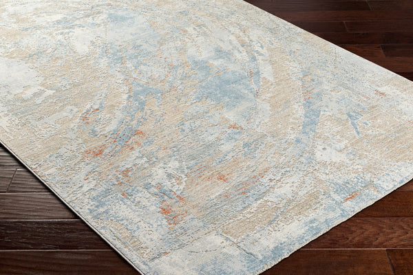 Brunswick BWK-2337 9' x 12'2" Machine Woven Rug BWK2337-9122  Cream, Tan, Taupe, Light Slate, Blue, Seafoam Surya