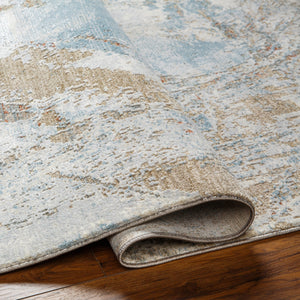 Brunswick BWK-2337 9' x 12'2" Machine Woven Rug BWK2337-9122  Cream, Tan, Taupe, Light Slate, Blue, Seafoam Surya