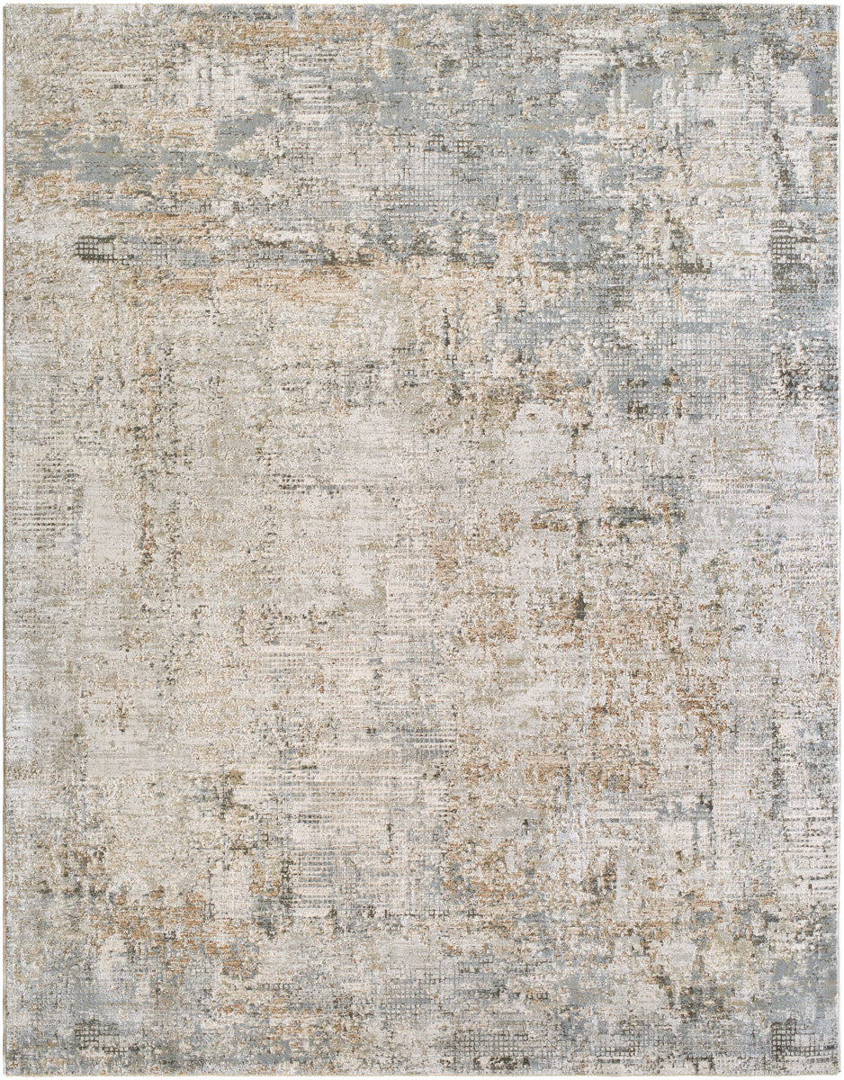 Brunswick BWK-2338 9' x 12'2" Machine Woven Rug BWK2338-9122  Light Gray, Cream, Charcoal, Light Brown, Medium Brown, Mustard Surya
