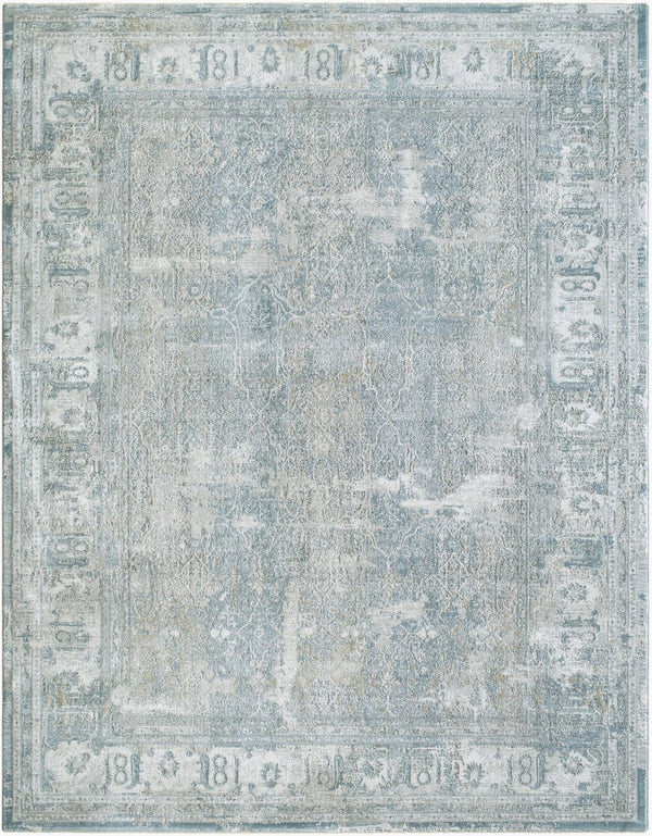 Livabliss Brunswick Machine Woven Area Rug with Fringe Border for Large Living Dining Rooms Cream, Light Gr 5'3" x 5'3" BWK2339-53RD