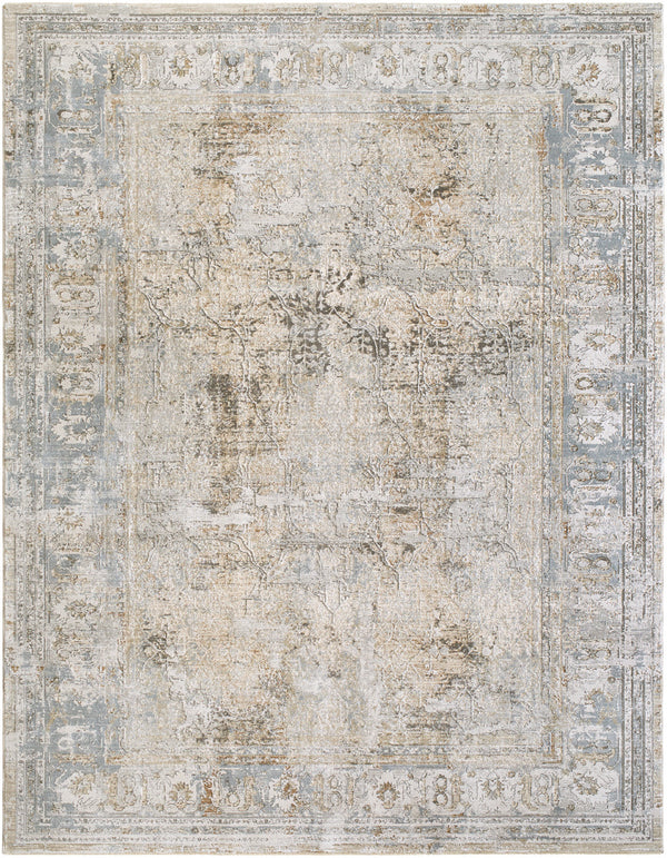 Brunswick BWK-2340 9' x 12'2" Machine Woven Rug BWK2340-9122  Cream, Medium Brown, Light Gray, Light Brown, Charcoal, Mustard Surya
