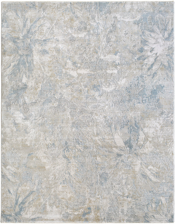 Brunswick BWK-2341 9' x 12'2" Machine Woven Rug BWK2341-9122  Light Gray, Cream, Mustard, Blue, Charcoal Surya