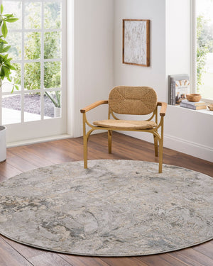 Livabliss Brunswick Fringed Area Rug Polypropylene Blend for Living Room and Open Dining Spaces Light Gray, Cre 6'7" x 6'7" BWK2342-67RD