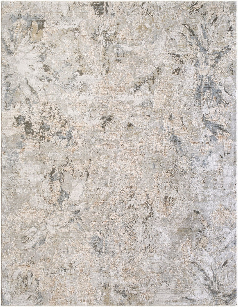 Livabliss Brunswick Fringed Area Rug Polypropylene Blend for Living Room and Open Dining Spaces Light Gray, Cre 6'7" x 6'7" BWK2342-67RD