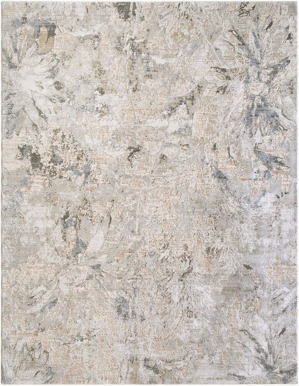 Livabliss Brunswick Fringed Area Rug Polypropylene Blend for Living Room and Open Dining Spaces Light Gray, Cre 6'7" x 6'7" BWK2342-67RD