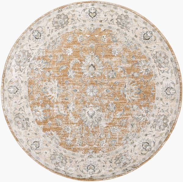 Livabliss Brunswick Bwk-2343 Large Area Rug Turkey Woven Polypropylene Fringe Living Room Light Brown, Cr 6'7" x 6'7" BWK2343-67RD