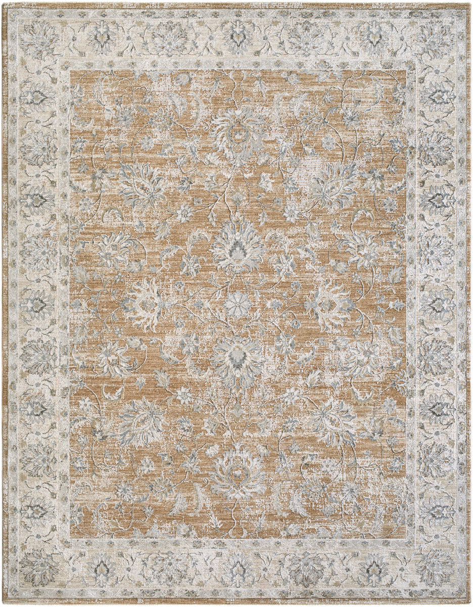 Brunswick BWK-2343 9' x 12'2" Machine Woven Rug BWK2343-9122  Light Brown, Cream, Medium Brown, Light Gray, Charcoal, Mustard Surya
