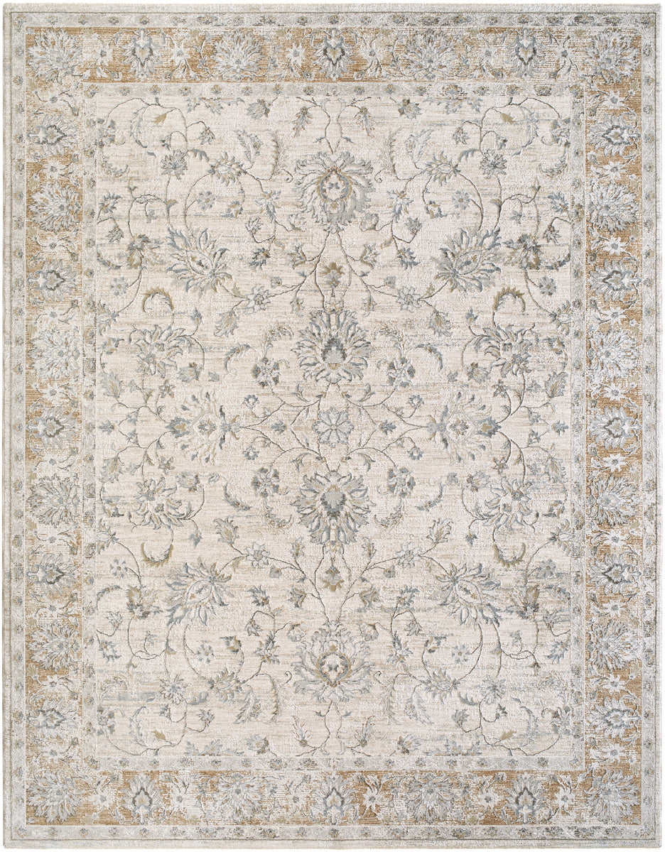 Brunswick BWK-2344 9' x 12'2" Machine Woven Rug BWK2344-9122  Light Gray, Cream, Medium Brown, Light Brown, Charcoal, Mustard Surya