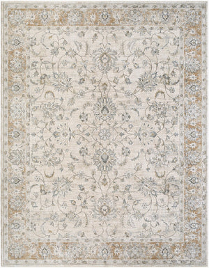 Livabliss Brunswick Fringe Trim Area Rug Turkish Woven Polypropylene Blend Living Room Floor Light Gray, Cre 9' x 12'2" BWK2344-9122