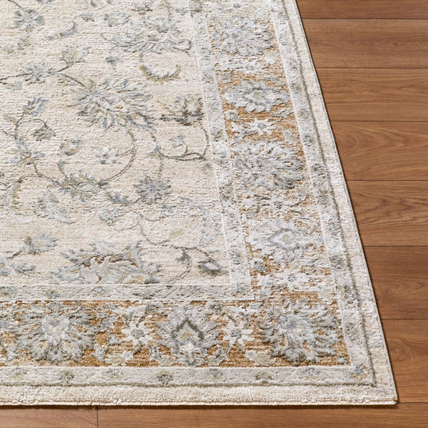 Livabliss Brunswick Fringe Trim Area Rug Turkish Woven Polypropylene Blend Living Room Floor Light Gray, Cre 6'7" x 6'7" BWK2344-67RD