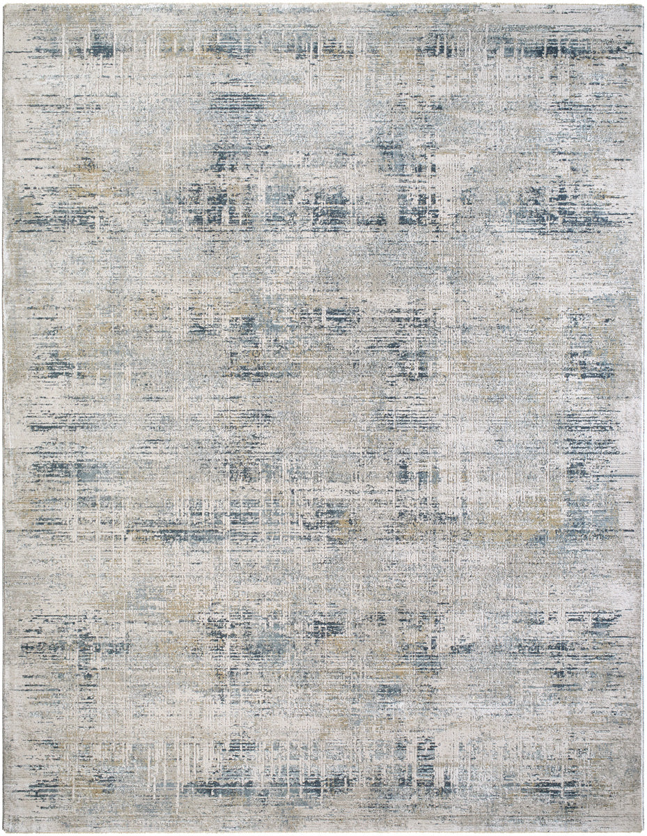 Brunswick BWK-2347 9' x 12'2" Machine Woven Rug BWK2347-9122  Cream, Light Gray, Charcoal, Blue, Dark Blue, Mustard Surya
