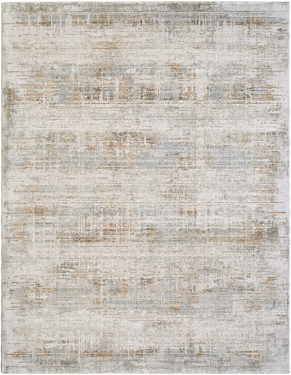 Brunswick BWK-2348 9' x 12'2" Machine Woven Rug BWK2348-9122  Cream, Light Gray, Medium Brown, Charcoal, Light Brown, Mustard Surya