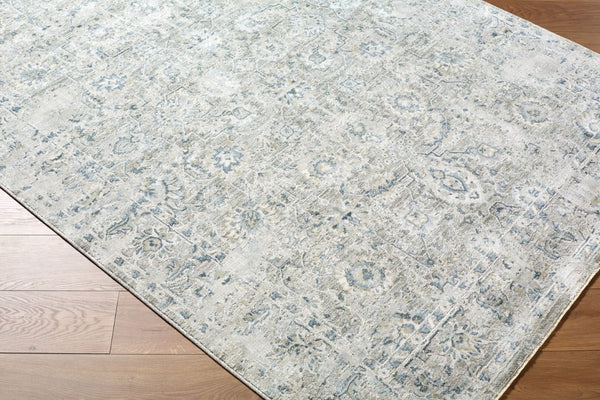 Livabliss Brunswick Machine Woven Fringe Area Rug Polypropylene Blend for Large Living Rooms Light Gray, Cha 6'7" x 6'7" BWK2349-67RD