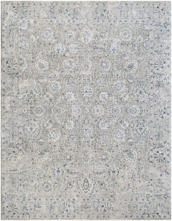 Brunswick BWK-2349 9' x 12'2" Machine Woven Rug BWK2349-9122  Light Gray, Charcoal, Cream, Dark Blue, Blue, Mustard Surya