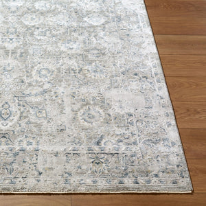 Livabliss Brunswick Machine Woven Fringe Area Rug Polypropylene Blend for Large Living Rooms Light Gray, Cha 6'7" x 6'7" BWK2349-67RD