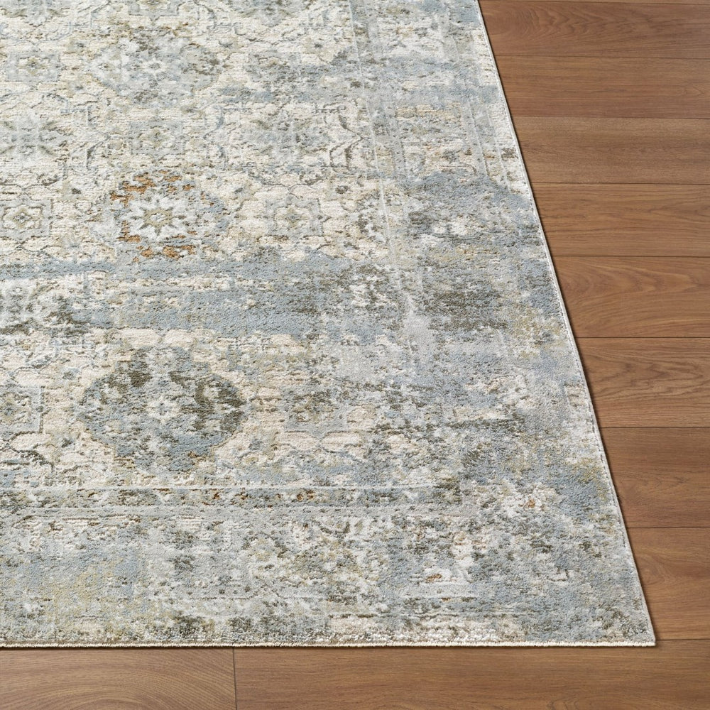 Livabliss Brunswick Fringe Area Rug Machine Woven Polypropylene Blend for Living Dining Rooms Light Gray, Cha 6'7" x 9'6" BWK2352-6796