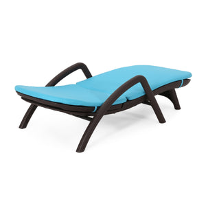 English Elm Christopher Knight Home® - Mikael Chaise Lounge With Cushion - Ergonomic Dark Brown Design For Ultimate Indoor & Outdoor Comfort 70798.00DBLU