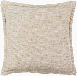 Surya Bowen 20"X20" Cottage-style Accent Pillow - Luxurious Tencel, Cotton & Linen Blend For Cozy Charm Light Beige Linen,Cotton,Tencel,Linen,Cotton,Tencel Bwn001-2020