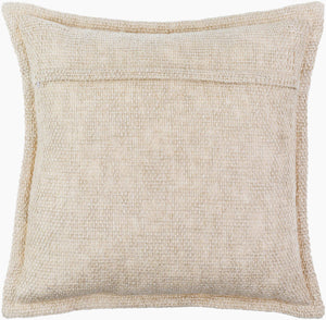 Surya Bowen 20"X20" Cottage-style Accent Pillow - Luxurious Tencel, Cotton & Linen Blend For Cozy Charm Light Beige Linen,Cotton,Tencel,Linen,Cotton,Tencel Bwn001-2020