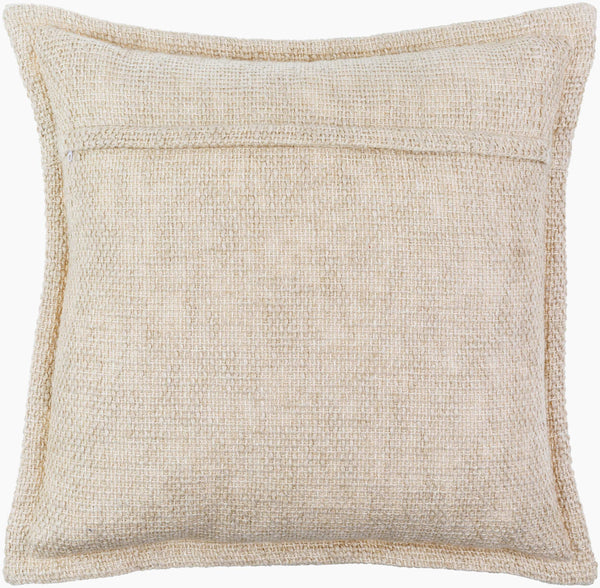 Surya Bowen 20"X20" Cottage-style Accent Pillow - Luxurious Tencel, Cotton & Linen Blend For Cozy Charm Light Beige Linen,Cotton,Tencel,Linen,Cotton,Tencel Bwn001-2020