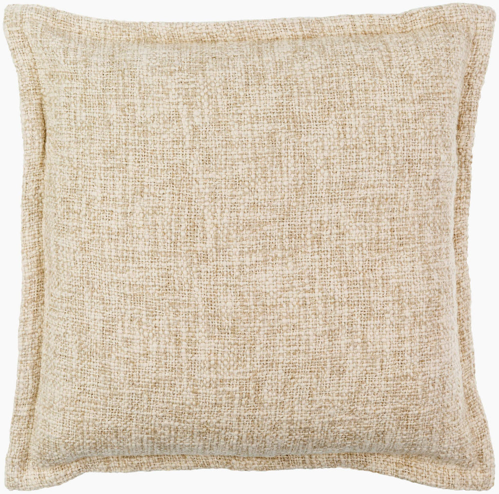 Surya Bowen 20"X20" Cottage-style Accent Pillow - Luxurious Tencel, Cotton & Linen Blend For Cozy Charm Cream Linen,Cotton,Tencel,Linen,Cotton,Tencel Bwn002-2222