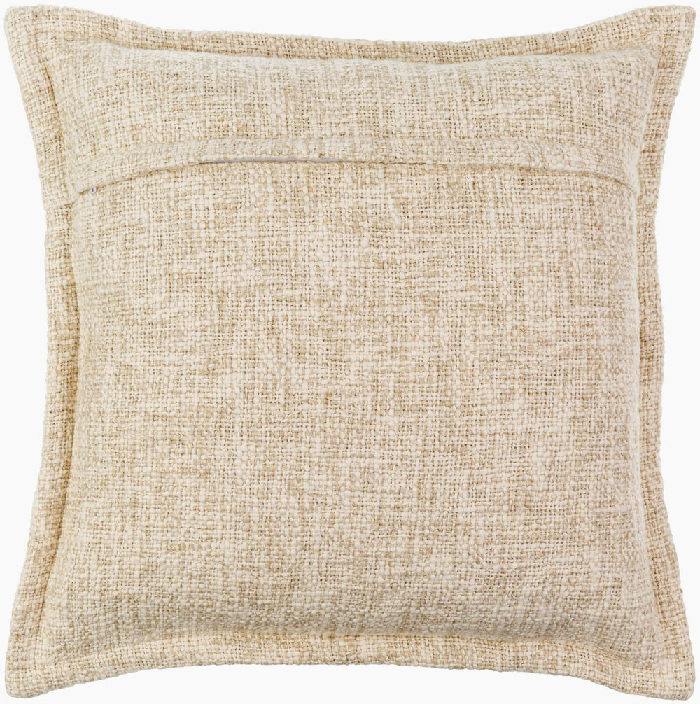 Surya Bowen 20"X20" Cottage-style Accent Pillow - Luxurious Tencel, Cotton & Linen Blend For Cozy Charm Cream Linen,Cotton,Tencel,Linen,Cotton,Tencel Bwn002-2222