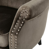 Christopher Knight Home® - Noble House - Tomlin Modern Glam Velvet Club Chair with Nailhead Trim