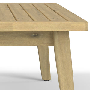 English Elm Palmetto Solid Acacia Outdoor Coffee Table in Light Teak — Handcrafted, Weather-Resistant 43.3"W B136P159371