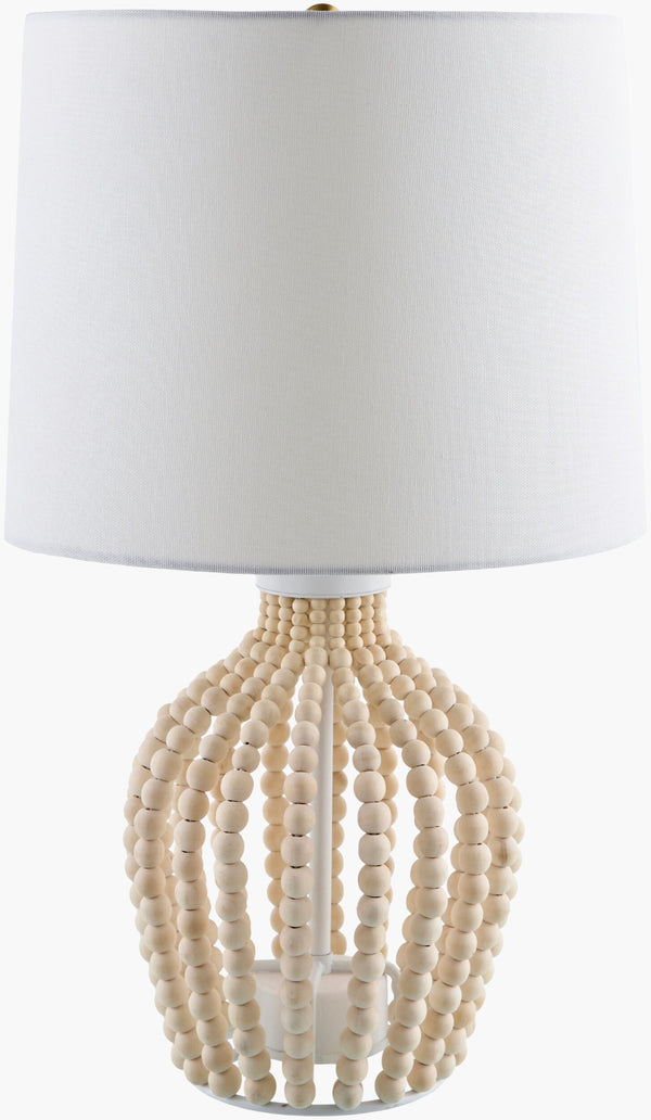 Livabliss Bawku Beechwood Table Lamp with Linen Shade for Bedroom or Living Room Ambiance BWU-001