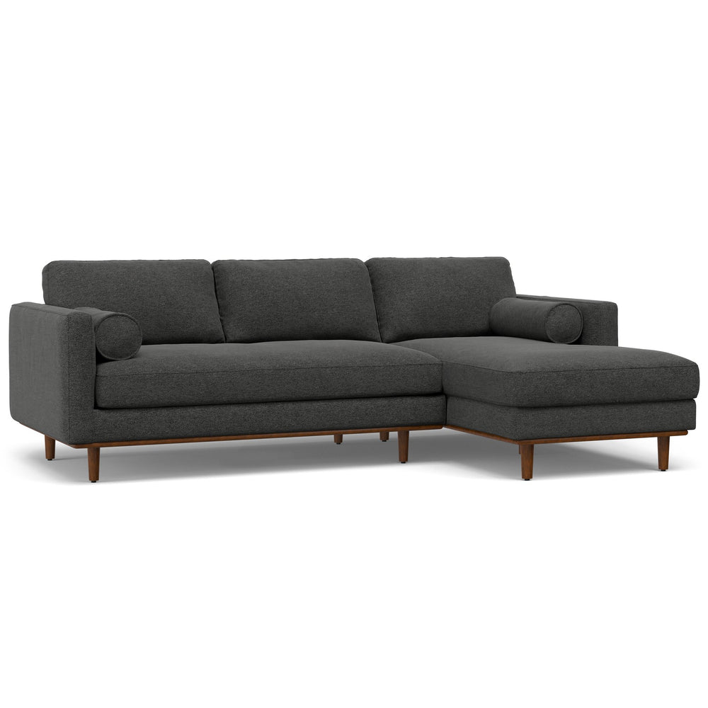 English Elm Morrison Right Sectional Sofa - Eco-Friendly Charcoal Grey, Mid-Century Comfort For 4 People B136P159598