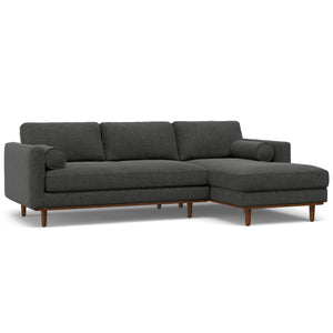 English Elm Morrison Right Sectional Sofa - Eco-Friendly Charcoal Grey, Mid-Century Comfort For 4 People B136P159598