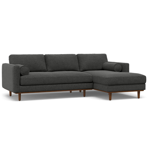 English Elm Morrison Right Sectional Sofa - Eco-Friendly Charcoal Grey, Mid-Century Comfort For 4 People B136P159598