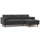 Euphorique Upholstered Right Sectional Sofa with 2 Bolster Pillows and 3 Loose Back Cushions