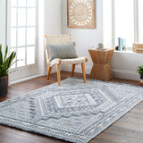 Broadway BWY-2301 9'2" x 12' Machine Woven Rug BWY2301-9212  White, Denim, Ink Blue Surya