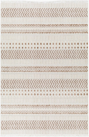 Livabliss Broadway Global Pattern Runner Rug Polyester Pile Turkish Woven Fringe Hallway Accent Tan, Brown 9'2" x 12' BWY2302-9212