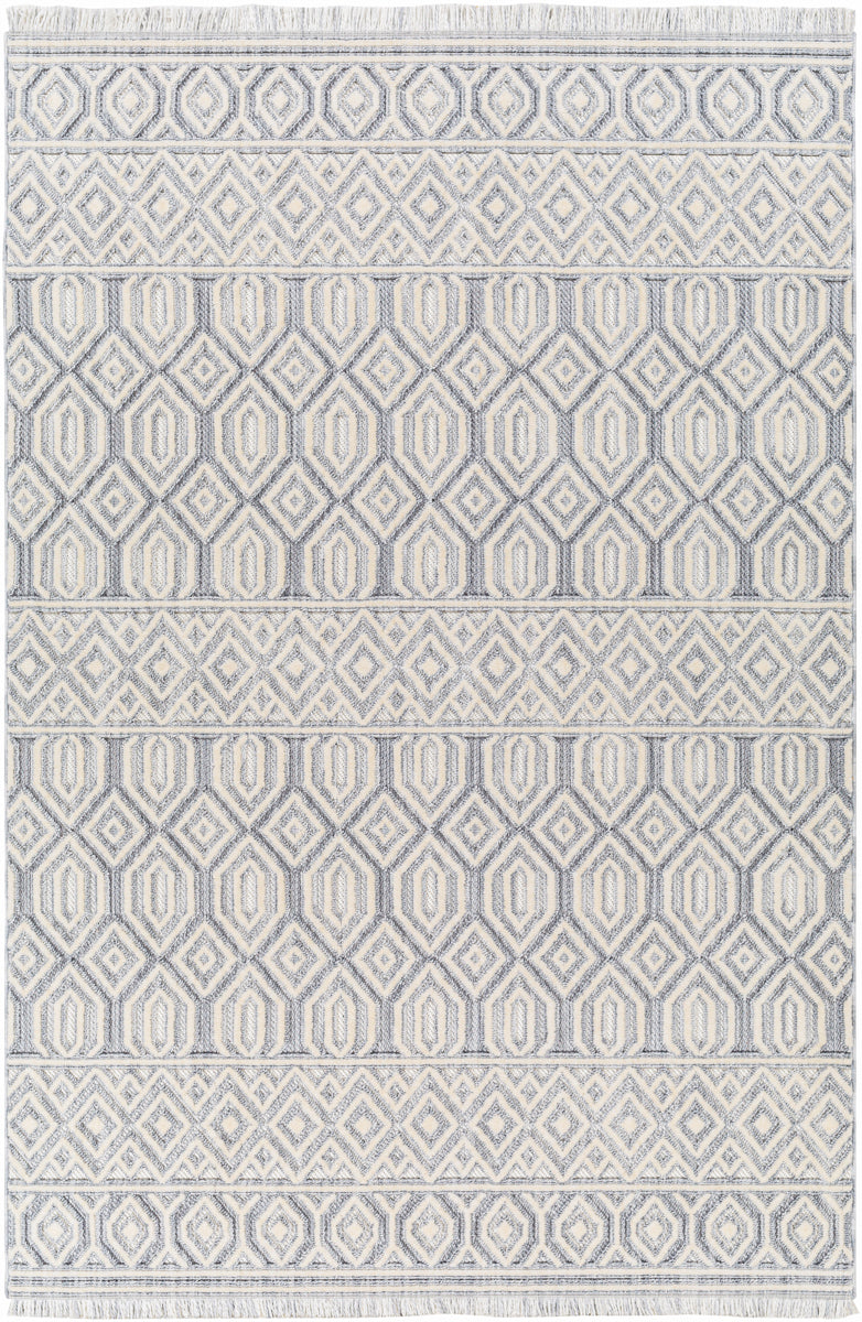 Broadway BWY-2304 9'2" x 12' Machine Woven Rug BWY2304-9212  White, Denim Surya