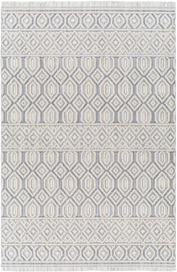 Broadway BWY-2304 9'2" x 12' Machine Woven Rug BWY2304-9212  White, Denim Surya