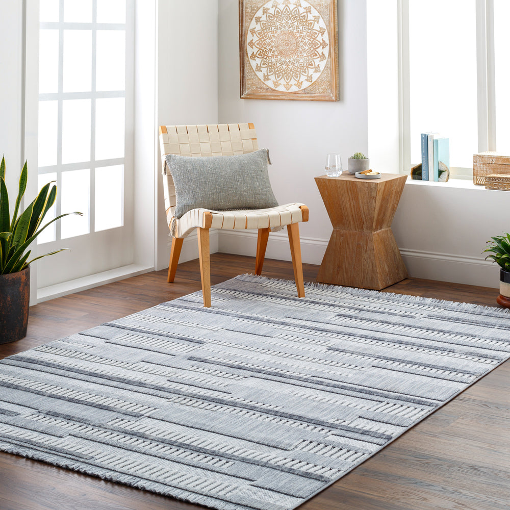 Broadway BWY-2305 9'2" x 12' Machine Woven Rug BWY2305-9212  White, Denim, Ink Blue Surya