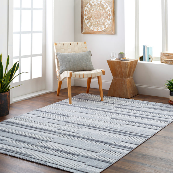 Broadway BWY-2305 9'2" x 12' Machine Woven Rug BWY2305-9212  White, Denim, Ink Blue Surya