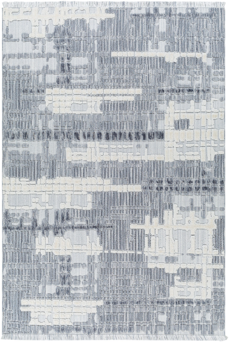 Broadway BWY-2306 9'2" x 12' Machine Woven Rug BWY2306-9212  White, Denim, Ink Blue Surya