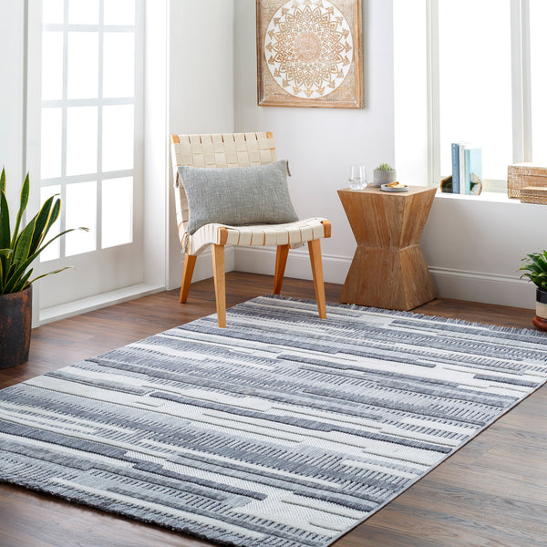 Broadway BWY-2307 9'2" x 12' Machine Woven Rug BWY2307-9212  White, Denim, Ink Blue Surya