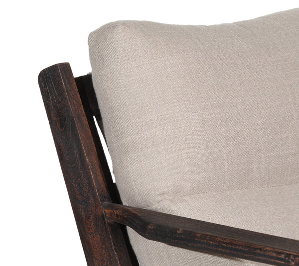 Porter Designs Porter Myrtle Solid Wood Accent Chair - Elegant Cream Linen, Plush Comfort & Stylish Design Cream Wood 01-108-06-5285