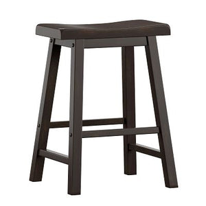 Homelegance By Top-Line Barrett Saddle Seat Counter Height Backless Stools (Set of 2) Black Rubberwood