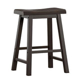 Homelegance By Top-Line Barrett Saddle Seat Counter Height Backless Stools (Set of 2) Black Rubberwood